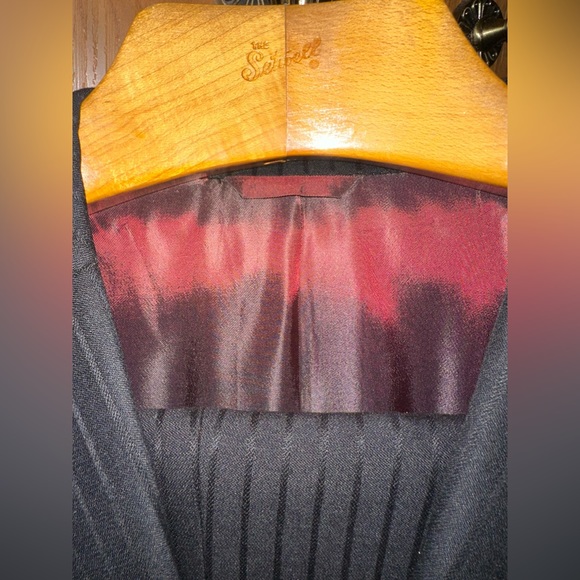 Custom Made Suit - Size 58R/3XL - Italian Wool PinStriped - With Pants - Picture 4 of 5